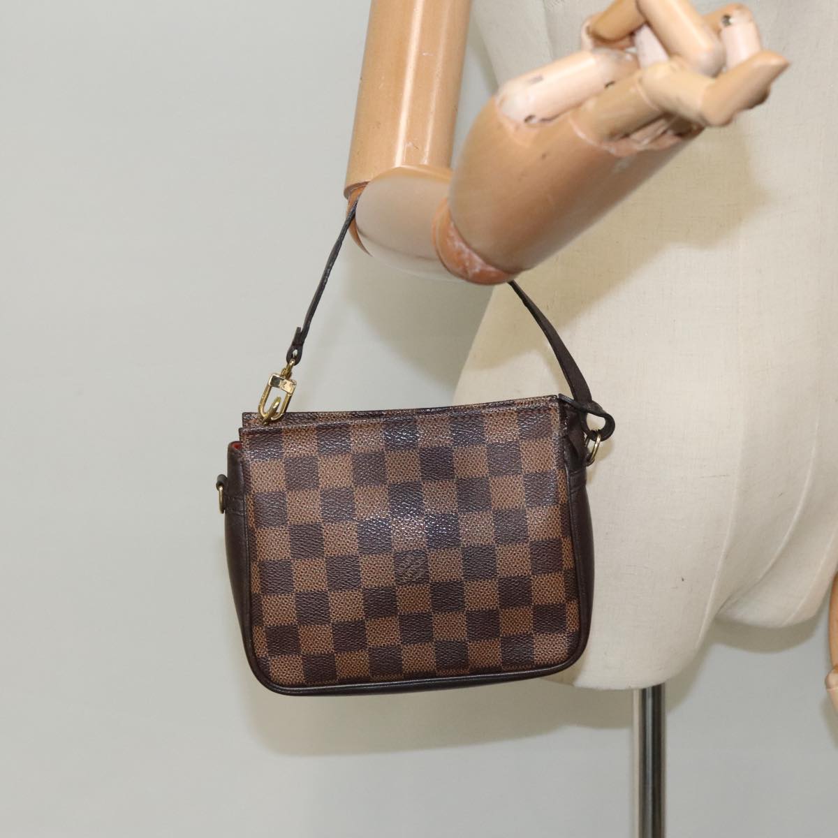 LOUIS VUITTON Damier Ebene Trousse makeup Pouch N51982 LV Auth ep6082