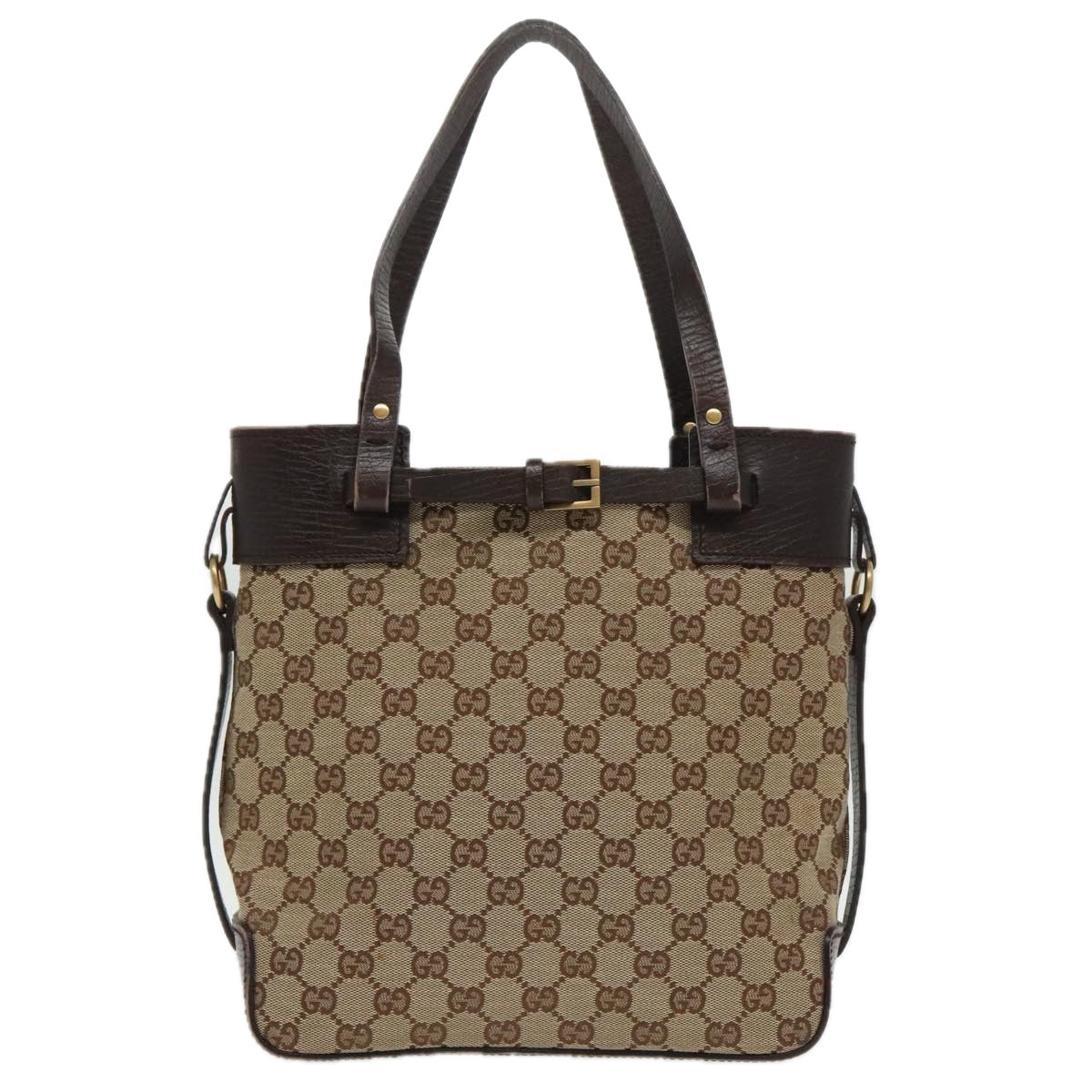 GUCCI GG Canvas Tote Bag Beige Gold 107757 Auth ep6111 - 0