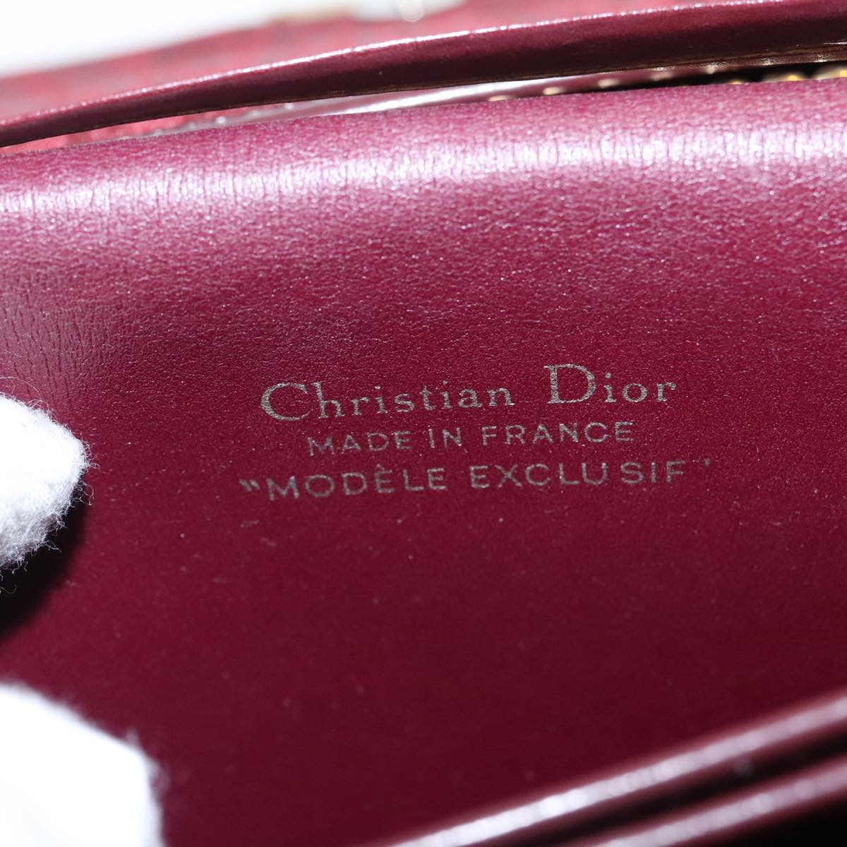 Christian Dior Trotter Canvas Shoulder Bag Red Gold Auth ep6134