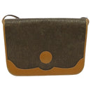 GUCCI Shoulder Bag Canvas Leather Brown Gold Auth ep6137-13