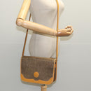 GUCCI Shoulder Bag Canvas Leather Brown Gold Auth ep6137-21