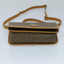 GUCCI Shoulder Bag Canvas Leather Brown Gold Auth ep6137-5