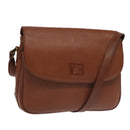 Burberrys Shoulder Bag Leather Gold Brown Auth ep6147-1