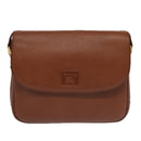 Burberrys Shoulder Bag Leather Gold Brown Auth ep6147-13
