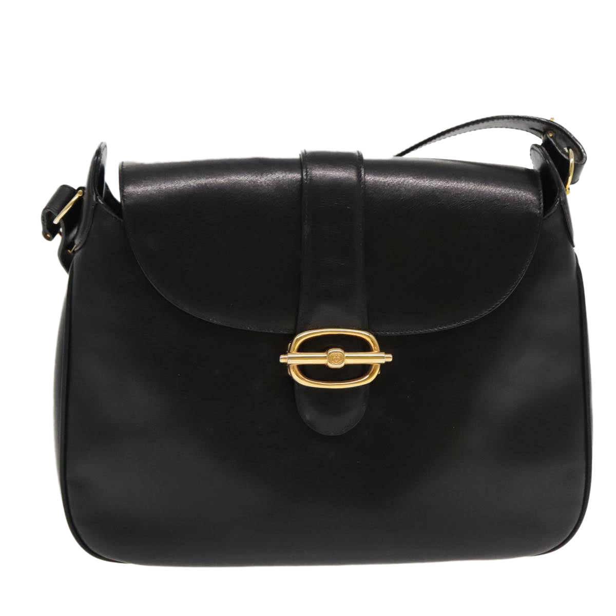 GUCCI Shoulder Bag Leather Black Auth ep6154