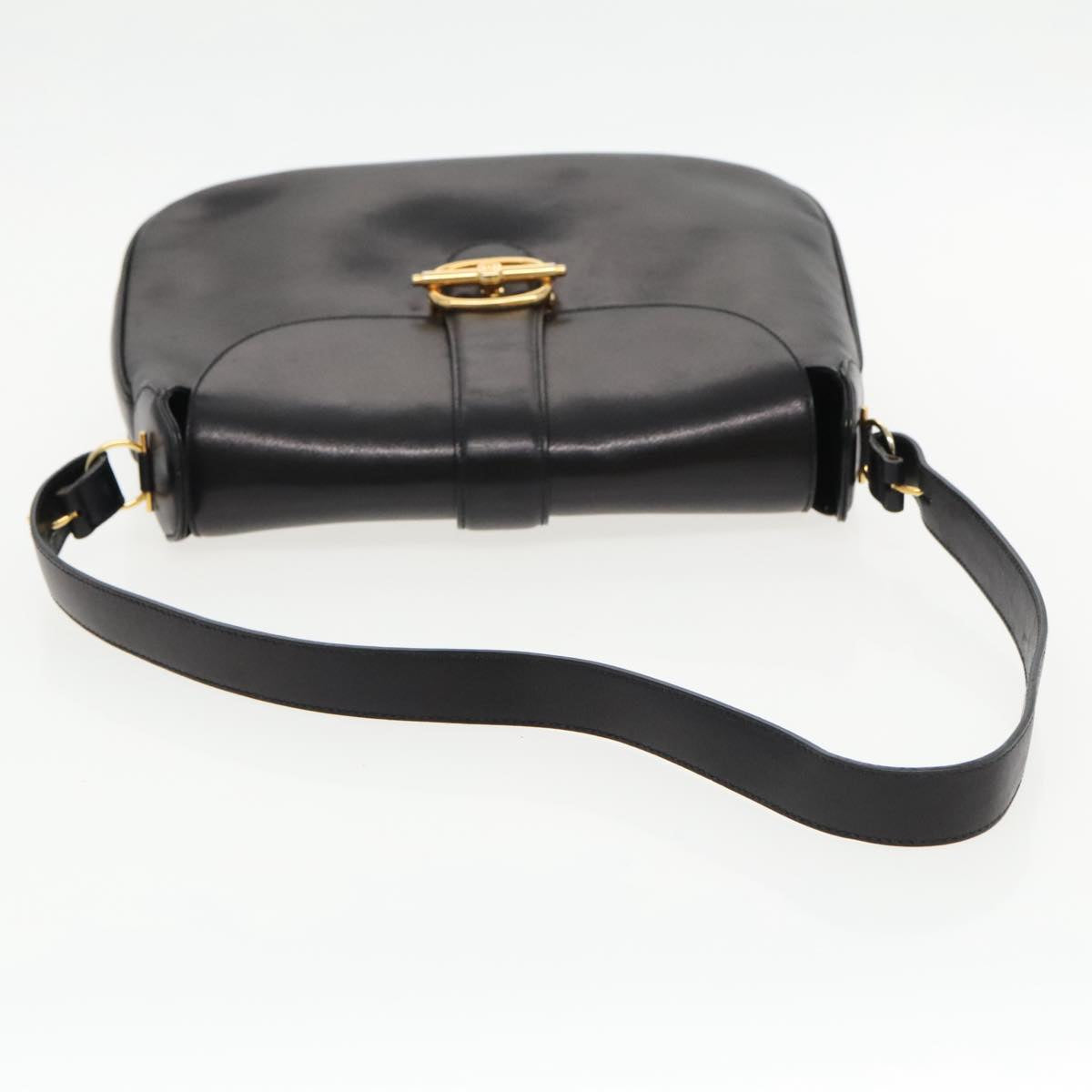 GUCCI Shoulder Bag Leather Black Auth ep6154