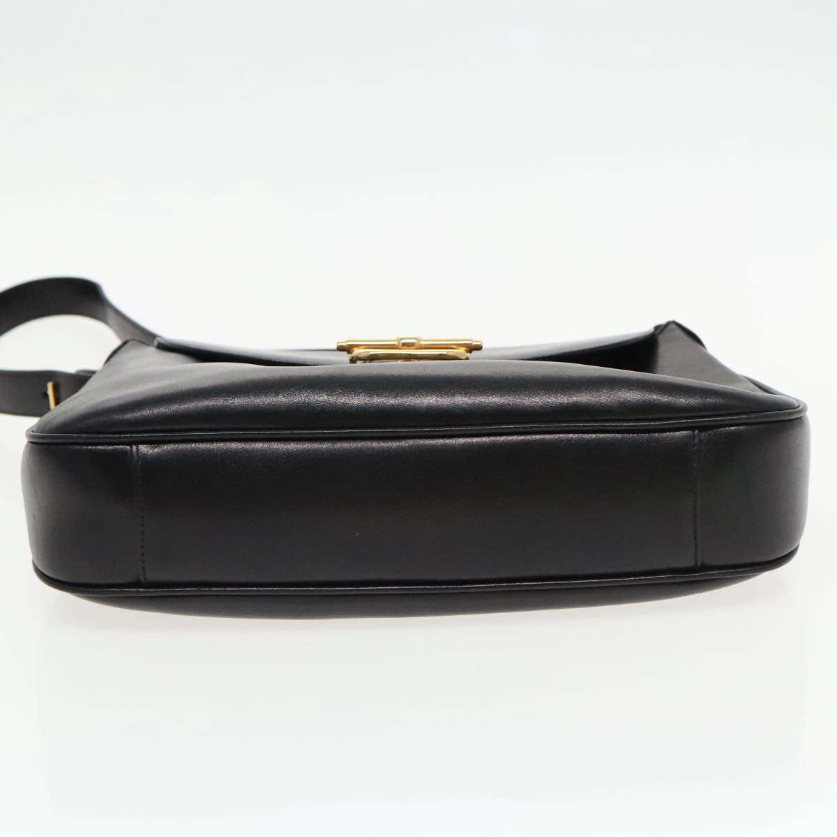 GUCCI Shoulder Bag Leather Black Auth ep6154