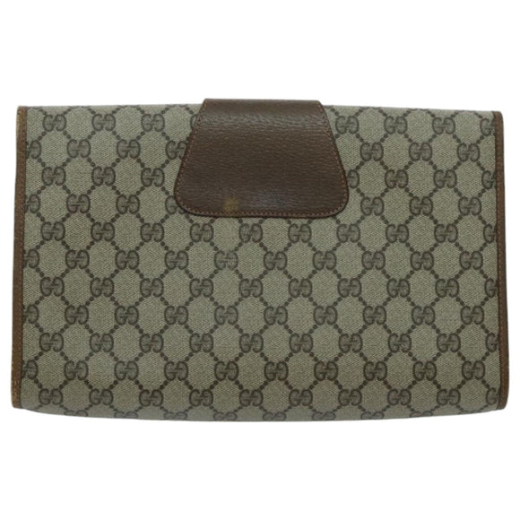 GUCCI GG Supreme Web Sherry Line Clutch Bag PVC Beige Red 89 01 031 Auth ep6161