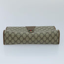 GUCCI GG Supreme Web Sherry Line Clutch Bag PVC Beige Red 89 01 031 Auth ep6161-6
