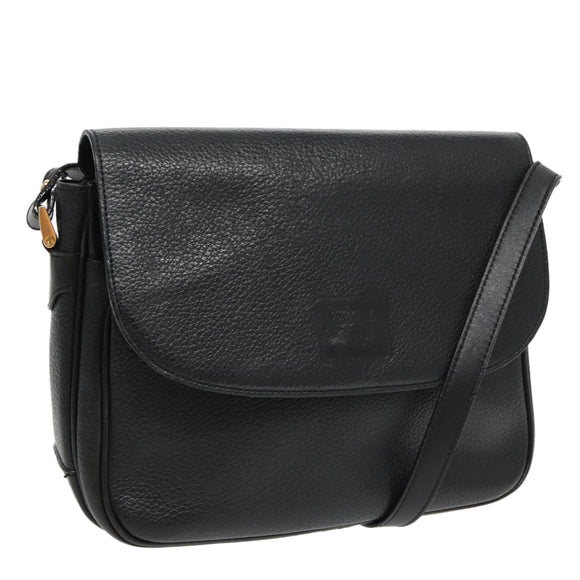 Burberrys Shoulder Bag Leather Black Auth ep6162