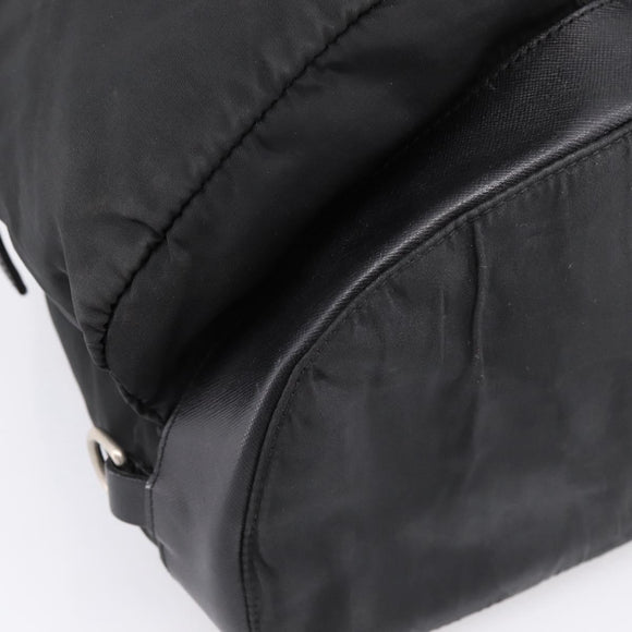 PRADA Rugzak Nylon Zwart Zilver Auth ep6168