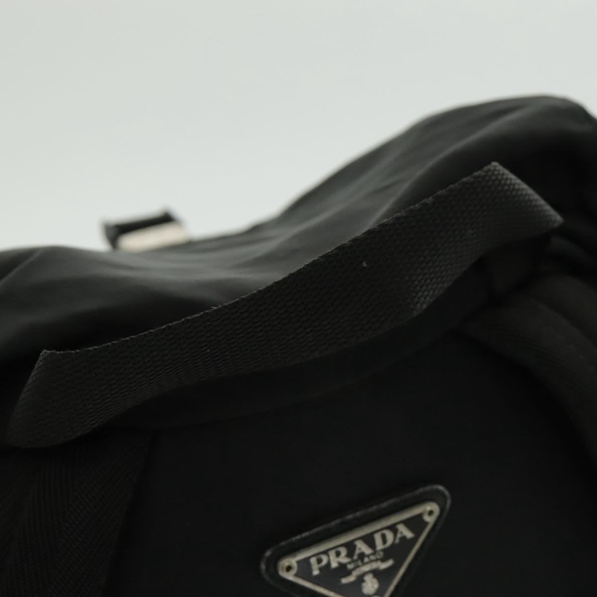 PRADA Backpack Nylon Black Silver Auth ep6168