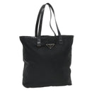 PRADA Tote Bag Nylon Black Silver Auth ep6175-1