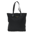 PRADA Tote Bag Nylon Black Silver Auth ep6175-13
