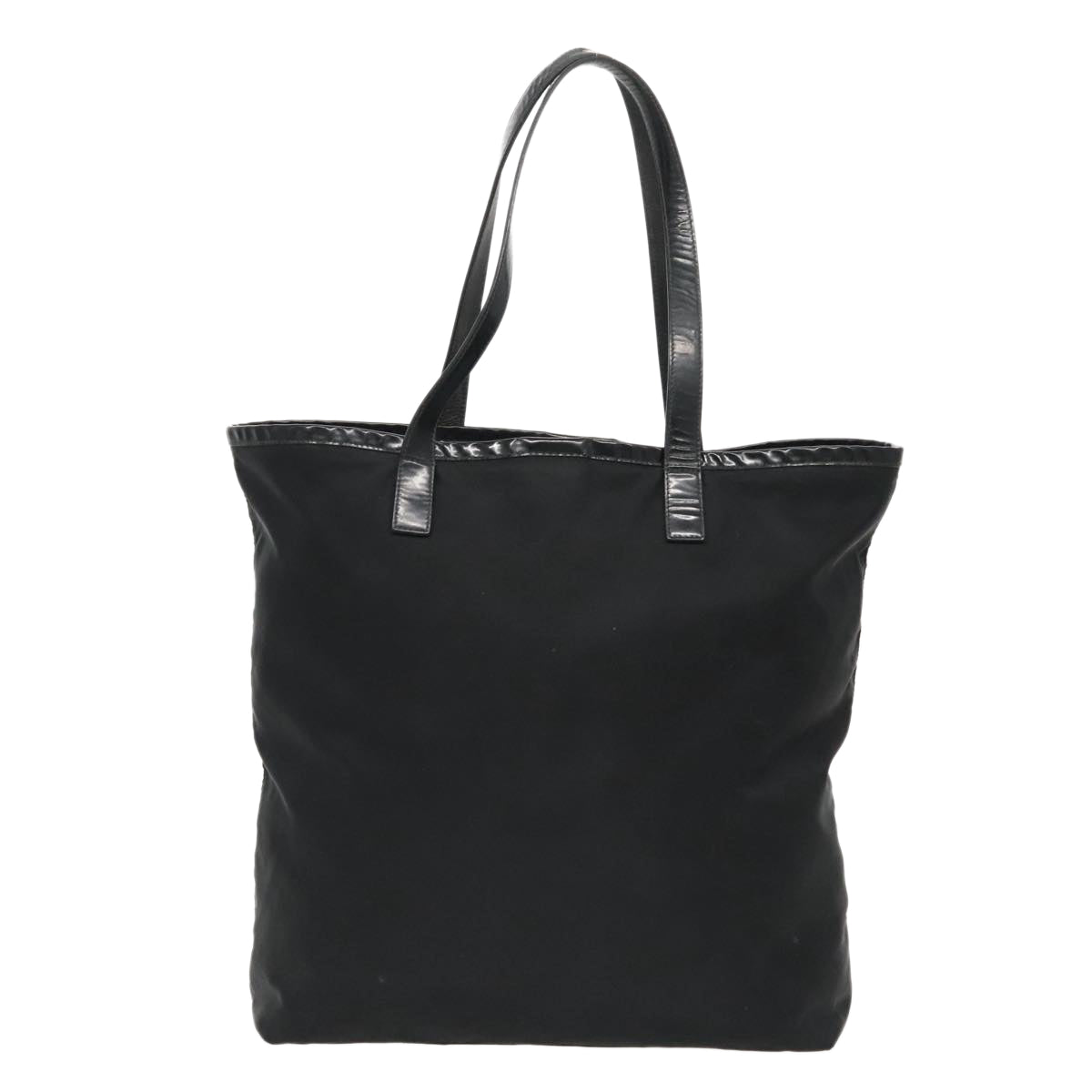 PRADA Tote Bag Nylon Black Silver Auth ep6175