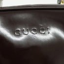 GUCCI Bamboo Vanity Pouch Enamel 2way Brown Gold 000 270 0323 Auth ep6182-14