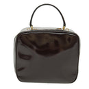 GUCCI Bamboo Vanity Pouch Enamel 2way Brown Gold 000 270 0323 Auth ep6182-2