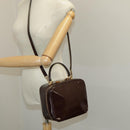 GUCCI Bamboo Vanity Pouch Enamel 2way Brown Gold 000 270 0323 Auth ep6182-26