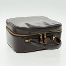 GUCCI Bamboo Vanity Pouch Enamel 2way Brown Gold 000 270 0323 Auth ep6182-6