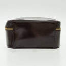 GUCCI Bamboo Vanity Pouch Enamel 2way Brown Gold 000 270 0323 Auth ep6182-9
