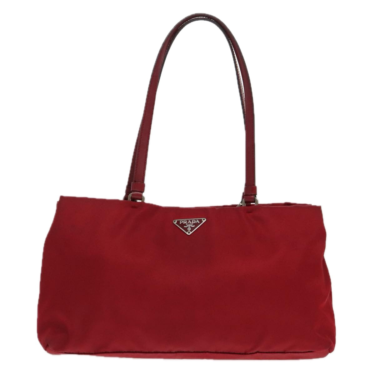 PRADA Tote Bag Nylon Red Silver Auth ep6194 - 0