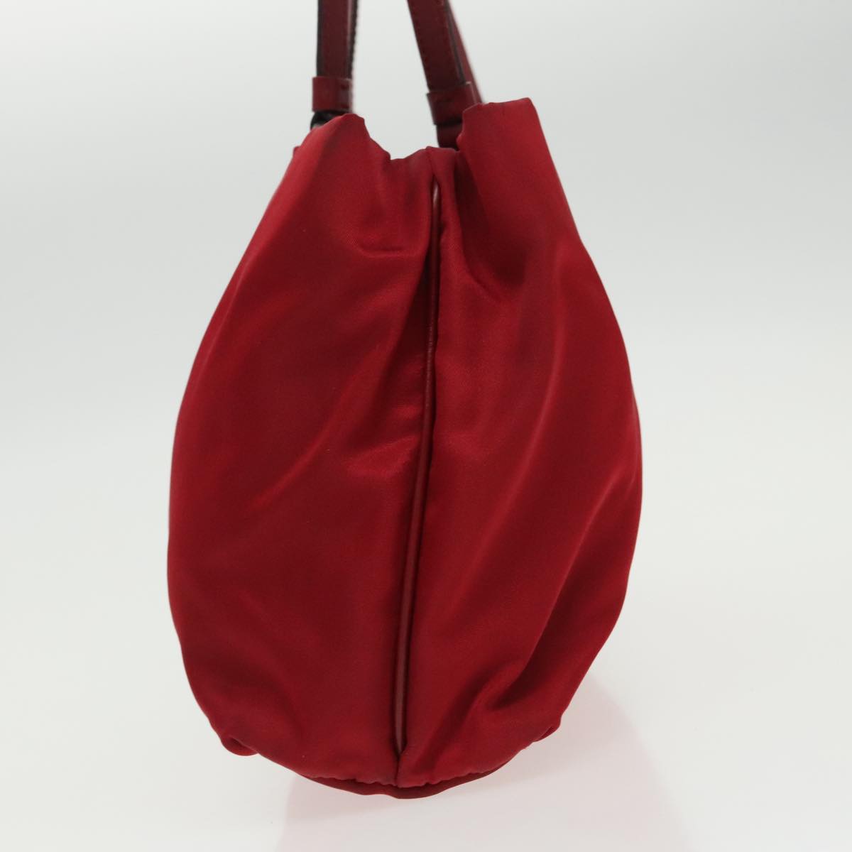 PRADA Tote Bag Nylon Red Silver Auth ep6194