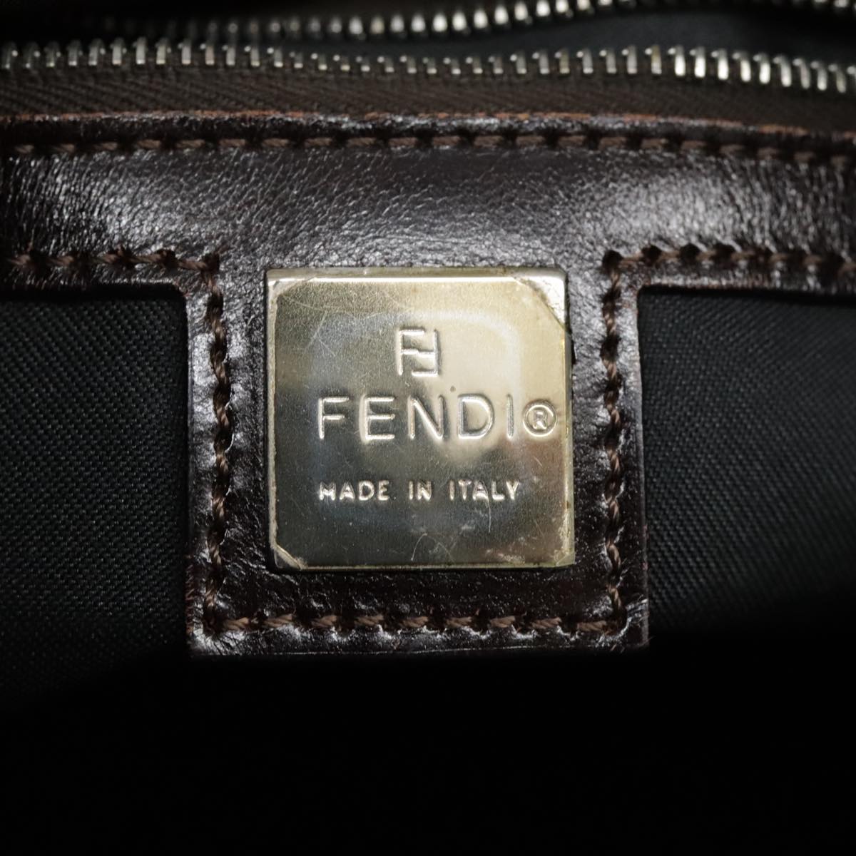 FENDI Hand Bag Nylon Black Auth ep6199