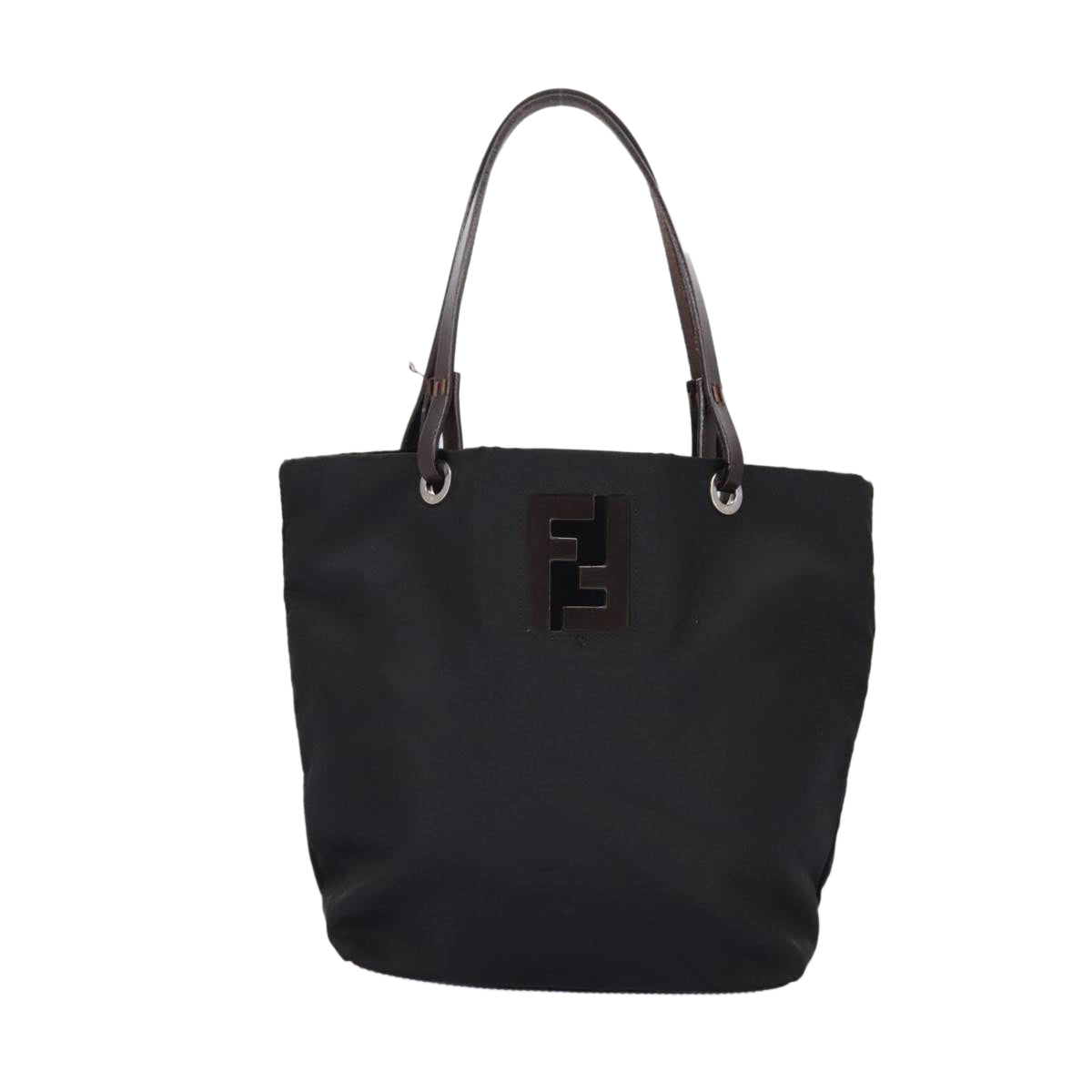 FENDI Hand Bag Nylon Black Auth ep6199