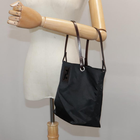 FENDI Hand Bag Nylon Black Auth ep6199