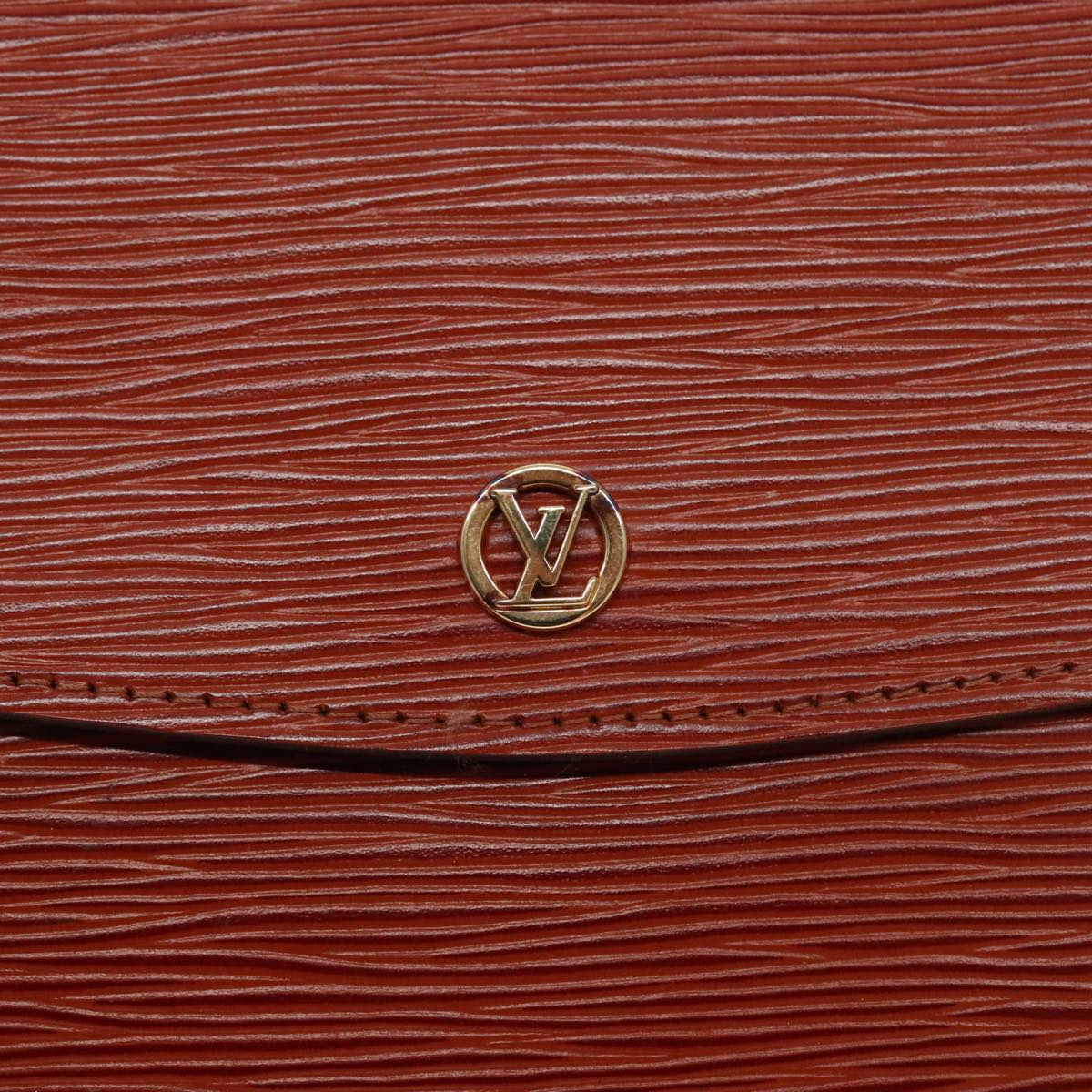 LOUIS VUITTON Epi Montaigne 27 Clutch Bag Brown LV Auth ep6202