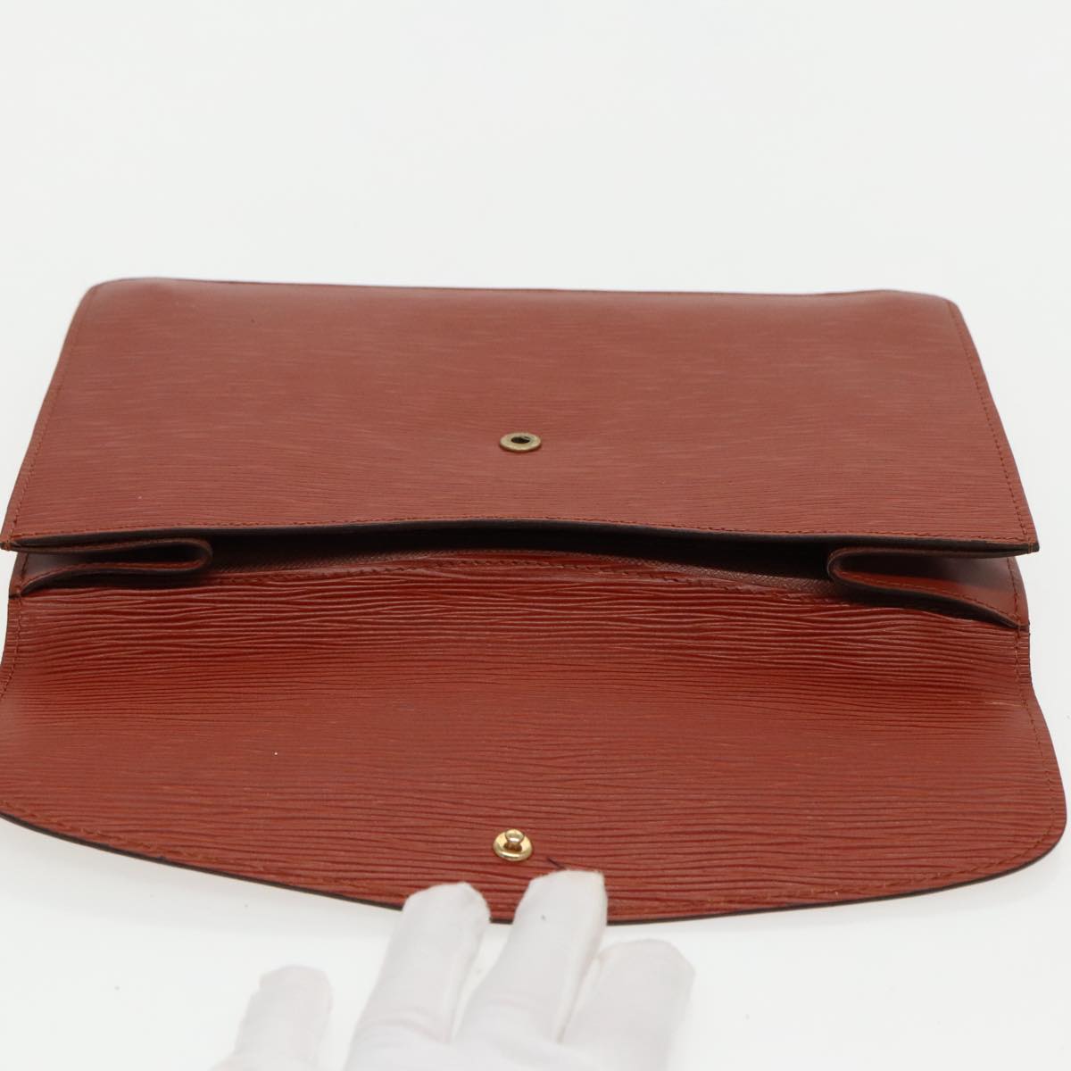 LOUIS VUITTON Epi Montaigne 27 Clutch Bag Brown LV Auth ep6202