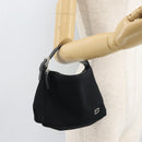 FENDI Hand Bag Nylon Black Silver Auth ep6217-22