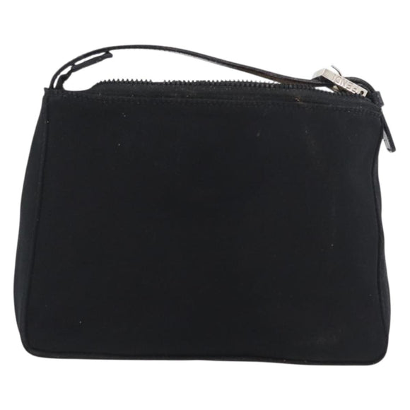 FENDI Hand Bag Nylon Black Silver Auth ep6217