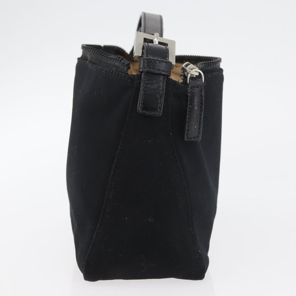 FENDI Hand Bag Nylon Black Silver Auth ep6217