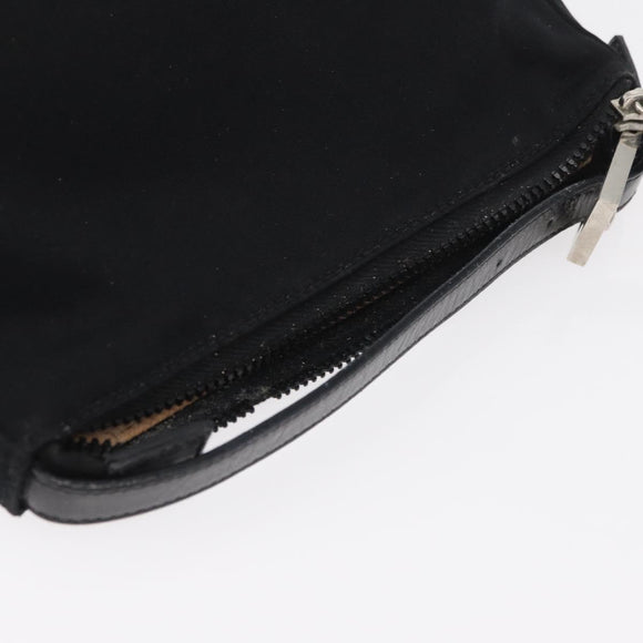 FENDI Hand Bag Nylon Black Silver Auth ep6217