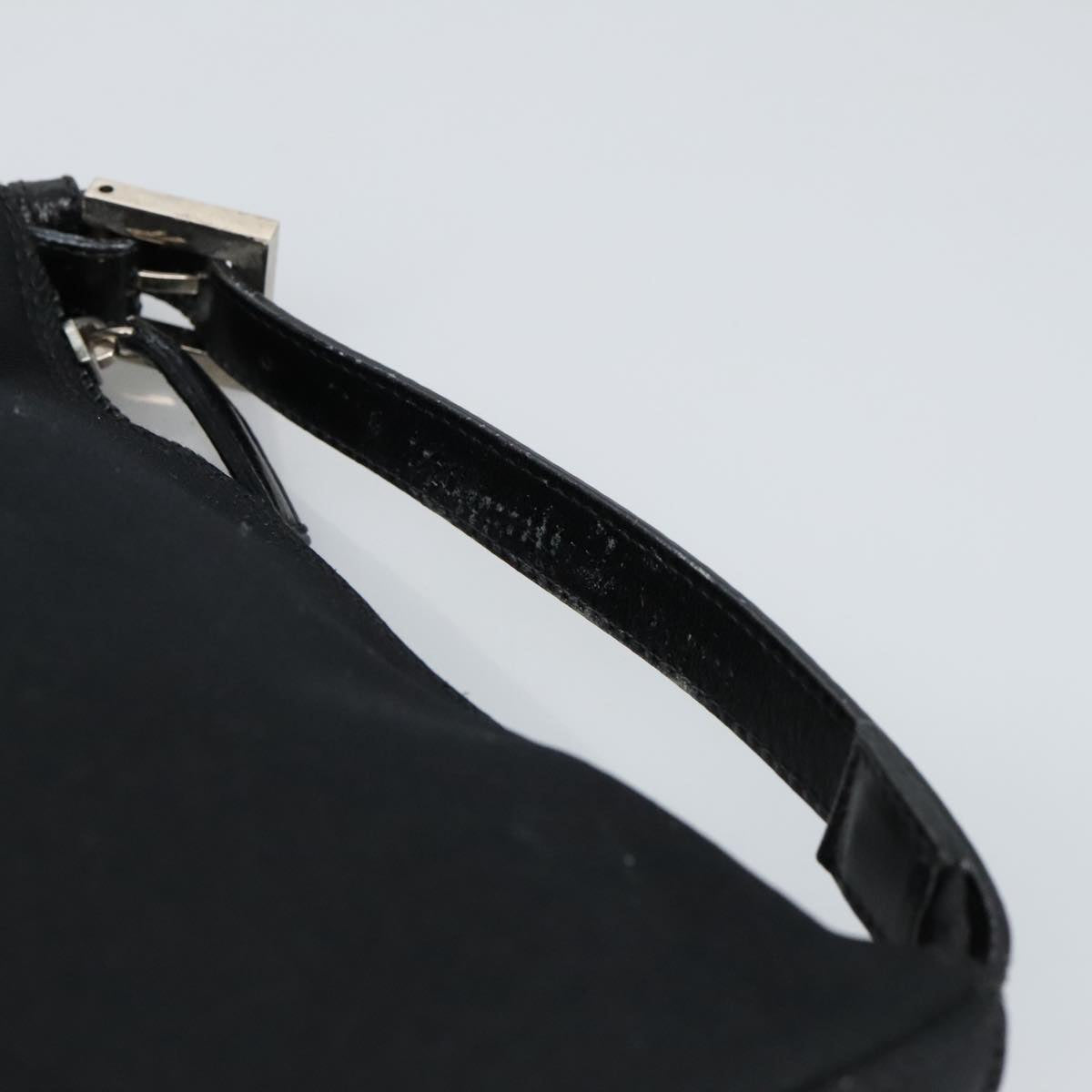 FENDI Hand Bag Nylon Black Silver Auth ep6217