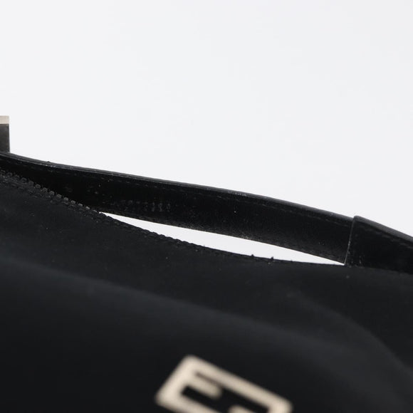 FENDI Hand Bag Nylon Black Silver Auth ep6217