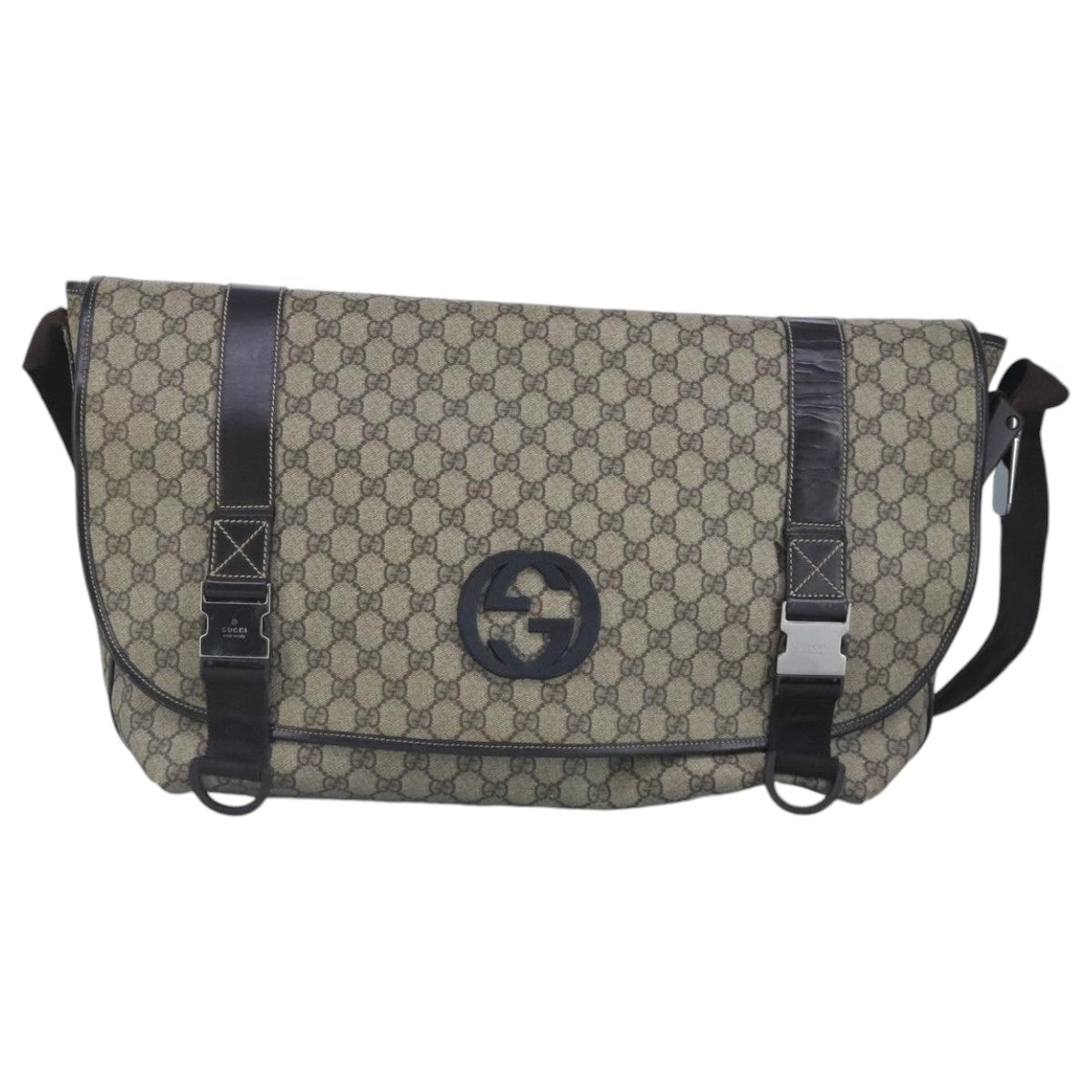 GUCCI GG Supreme Shoulder Bag PVC Leather Beige 246334 Auth ep6246 - 0