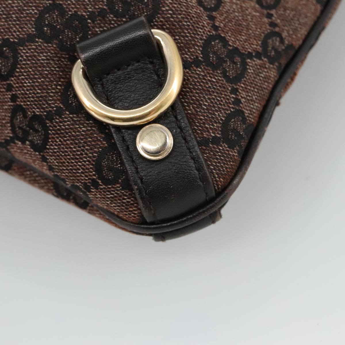 GUCCI GG Canvas Abbey Shoulder Bag Brown Gold 272400 Auth ep6249