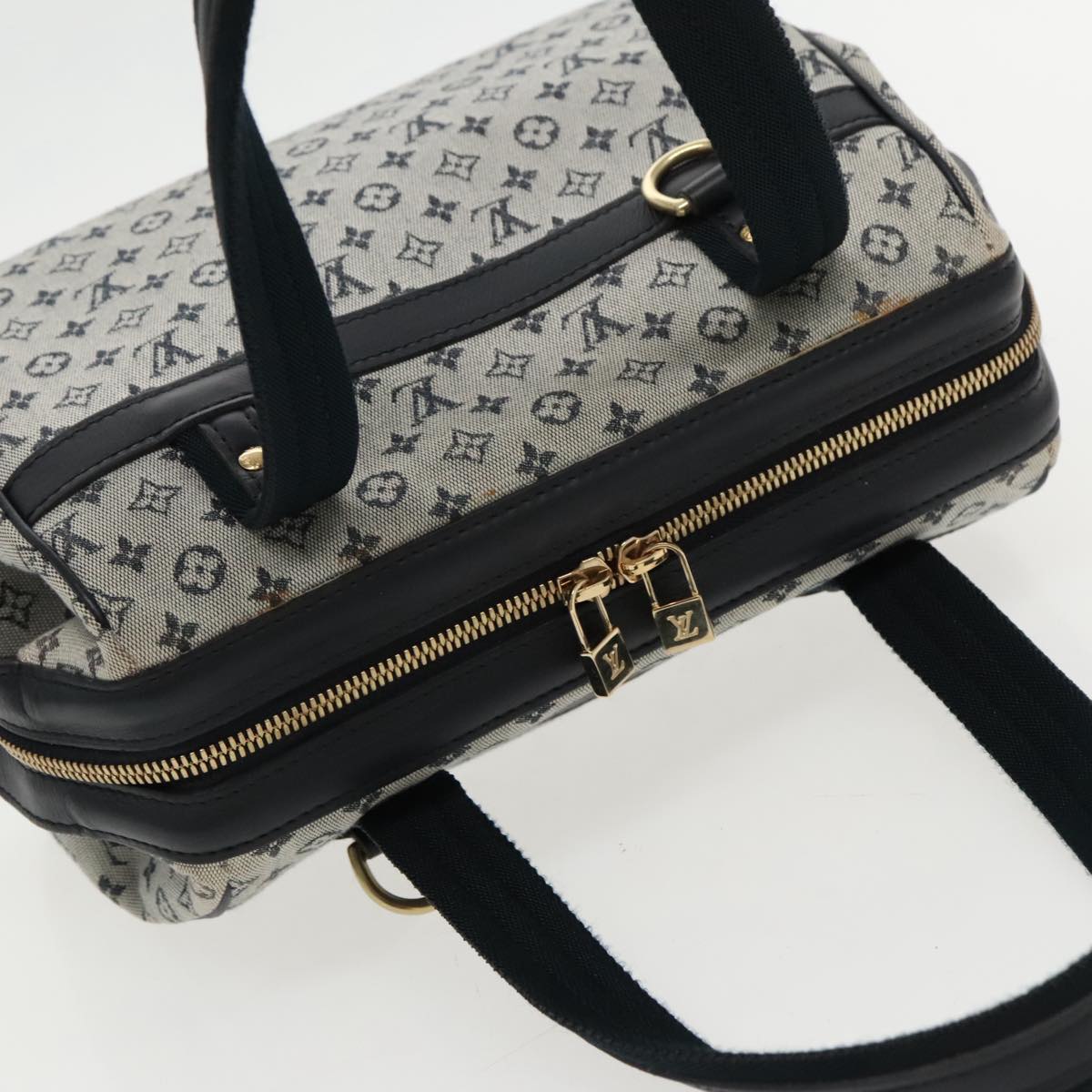 LOUIS VUITTON Monogram Mini Josephine PM Hand Bag Blue M92049 LV Auth ep6277