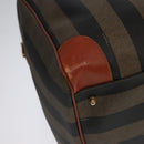 FENDI Pecan Canvas Boston Bag 2way Brown Black gold Auth ep6281-15