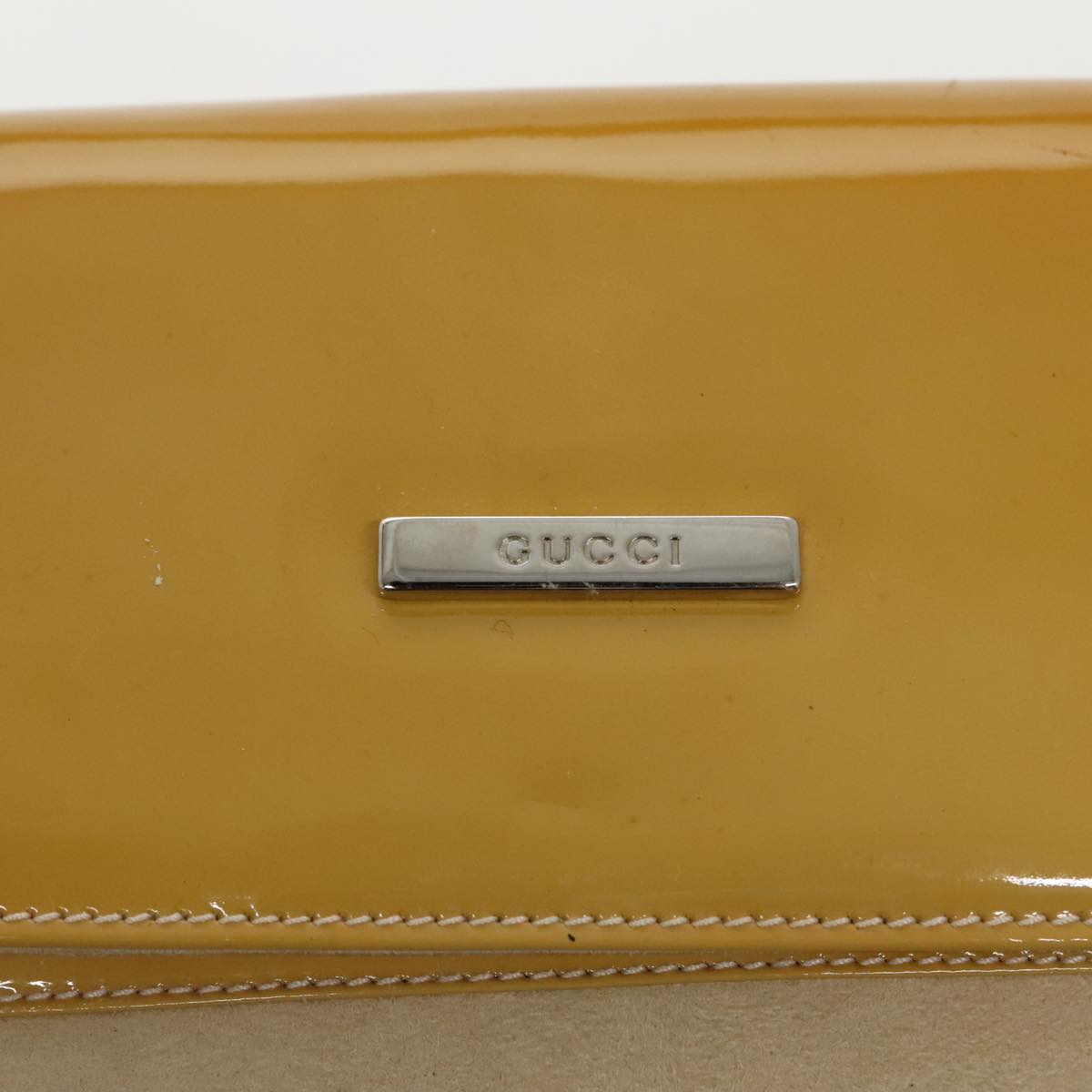 GUCCI Shoulder Bag Enamel Yellow Silver 007 2046 0281 Auth ep6283