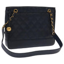 CHANEL Matelasse Chain Shoulder Bag Caviar Skin Navy Gold CC Auth ep6286-1