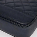 CHANEL Matelasse Chain Shoulder Bag Caviar Skin Navy Gold CC Auth ep6286-16