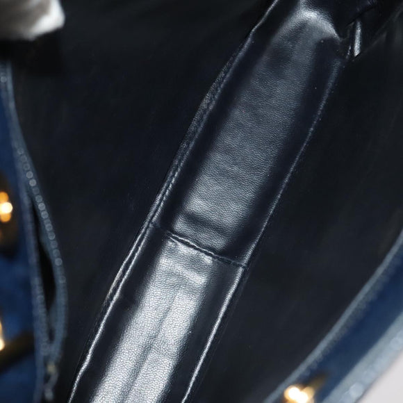 CHANEL Matelasse Chain Shoulder Bag Caviar Skin Navy Gold CC Auth ep6286