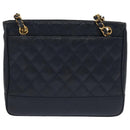 CHANEL Matelasse Chain Shoulder Bag Caviar Skin Navy Gold CC Auth ep6286-2
