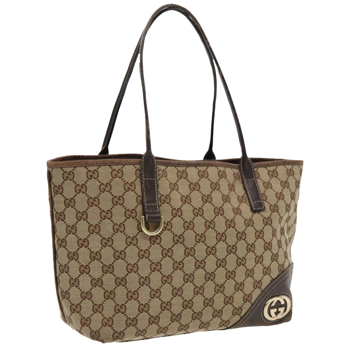 GUCCI GG Canvas Tote Bag Beige 169945 Auth ep6291