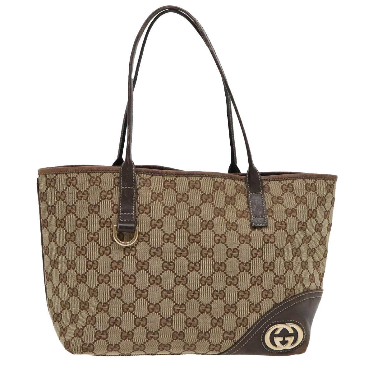 GUCCI GG Canvas Tote Bag Beige 169945 Auth ep6291