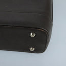 BURBERRY Hand Bag Leather Brown Silver Auth ep6308-9