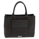 BURBERRY Hand Bag Leather Brown Silver Auth ep6308-13